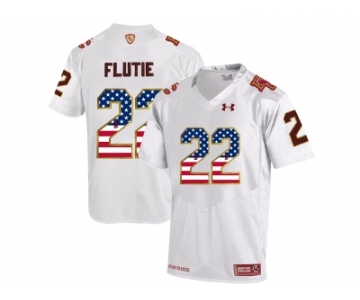 2016 US Flag Fashion Men's Under Armour Boston College Eagles Doug Flutie #22 Fenway Event Authentic Performance Jersey - White