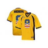 2016 US Flag Fashion Men's California Golden Bears Aaron Rodgers #8 College Football Jersey - Gold