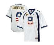 2016 US Flag Fashion Men's California Golden Bears Aaron Rodgers #8 College Football Jersey - White