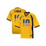 2016 US Flag Fashion Men's California Golden Bears Marshawn Lynch #10 College Football Jersey - Golden