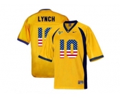 2016 US Flag Fashion Men's California Golden Bears Marshawn Lynch #10 College Football Jersey - Golden