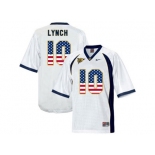 2016 US Flag Fashion Men's California Golden Bears Marshawn Lynch #10 College Football Jersey - White