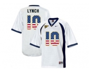 2016 US Flag Fashion Men's California Golden Bears Marshawn Lynch #10 College Football Jersey - White