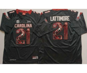 South Carolina Fighting Gamecocks #21 Marcus Lattimore Black Player Fashion Stitched NCAA Jersey