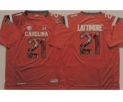 South Carolina Fighting Gamecocks #21 Marcus Lattimore Red Player Fashion Stitched NCAA Jersey