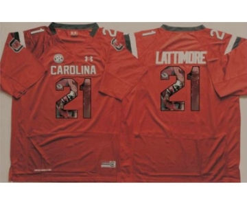 South Carolina Fighting Gamecocks #21 Marcus Lattimore Red Player Fashion Stitched NCAA Jersey