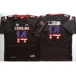 South Carolina Gamecocks #14 C.Shaw Black USA Flag College Jersey