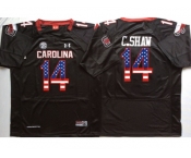 South Carolina Gamecocks #14 C.Shaw Black USA Flag College Jersey