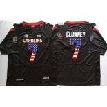 South Carolina Gamecocks #7 Jadeveon Clowney Black USA Flag College Jersey