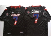 South Carolina Gamecocks #7 Jadeveon Clowney Black USA Flag College Jersey