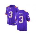 2016 Clemson Tigers Artavis Scott #3 College Football Limited Jersey - Purple