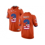 2016 US Flag Fashion Clemson Tigers Artavis Scott #3 College Football Limited Jersey - Orange