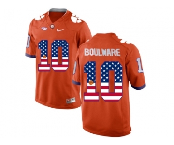 2016 US Flag Fashion Clemson Tigers Ben Boulware #10 College Football Limited Jersey - Orange