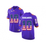 2016 US Flag Fashion Clemson Tigers Ben Boulware #10 College Football Limited Jersey - Purple