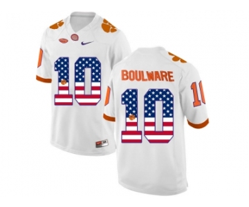 2016 US Flag Fashion Clemson Tigers Ben Boulware #10 College Football Limited Jersey - White