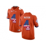 2016 US Flag Fashion Clemson Tigers DeShaun Watson #4 College Football Limited Jersey - Orang