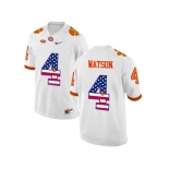 2016 US Flag Fashion Clemson Tigers DeShaun Watson #4 College Football Limited Jersey - White