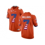 2016 US Flag Fashion Clemson Tigers Mike Williams #7 College Football Limited Jersey - Orange