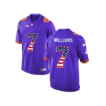 2016 US Flag Fashion Clemson Tigers Mike Williams #7 College Football Limited Jersey - Purple