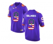 2016 US Flag Fashion Clemson Tigers Wayne Gallman II #9 College Football Limited Jersey - Purple