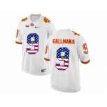 2016 US Flag Fashion Clemson Tigers Wayne Gallman II #9 College Football Limited Jersey - White