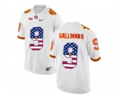 2016 US Flag Fashion Clemson Tigers Wayne Gallman II #9 College Football Limited Jersey - White