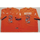 Clemson Tigers #2 Sammy Watkins Orange Player Fashion Stitched NCAA Jersey