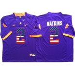 Clemson Tigers #2 Sammy Watkins Purple USA Flag College Jersey