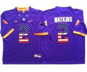 Clemson Tigers #2 Sammy Watkins Purple USA Flag College Jersey