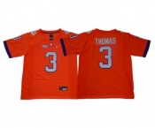 Clemson Tigers #3 Xavier Thomas Orange College Football Jersey