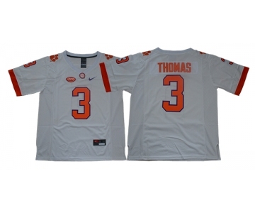 Clemson Tigers #3 Xavier Thomas White College Football Jersey