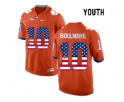 2016 US Flag Fashion Youth Clemson Tigers Ben Boulware #10 College Football Limited Jersey - Orange