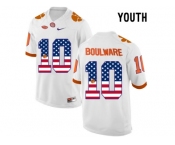 2016 US Flag Fashion Youth Clemson Tigers Ben Boulware #10 College Football Limited Jersey - White