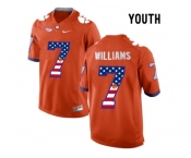 2016 US Flag Fashion Youth Clemson Tigers Mike Williams #7 College Football Limited Jersey - Orange