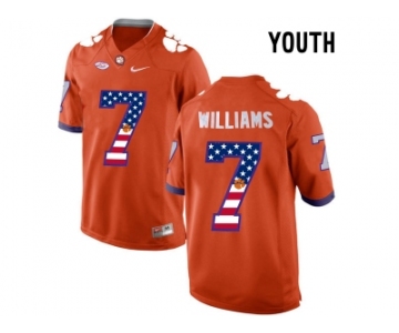 2016 US Flag Fashion Youth Clemson Tigers Mike Williams #7 College Football Limited Jersey - Orange