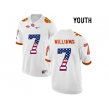 2016 US Flag Fashion Youth Clemson Tigers Mike Williams #7 College Football Limited Jersey - White