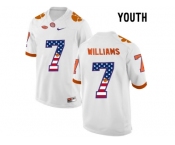 2016 US Flag Fashion Youth Clemson Tigers Mike Williams #7 College Football Limited Jersey - White