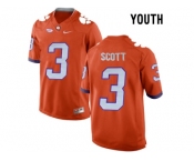 2016 Youth Clemson Tigers Artavis Scott #3 College Football Limited Jersey - Orange