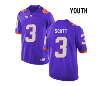 2016 Youth Clemson Tigers Artavis Scott #3 College Football Limited Jersey - Purple