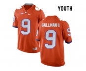 2016 Youth Clemson Tigers Wayne Gallman II #9 College Football Limited Jersey - Orange