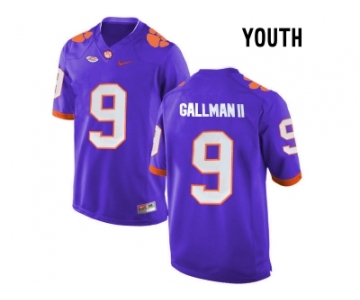 2016 Youth Clemson Tigers Wayne Gallman II #9 College Football Limited Jersey - Purple