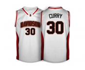 Men's Davidson Wildcat Stephen Curry 30 College Basketball Jerseys - White