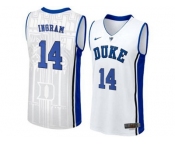 Men's Duke Blue Devils Brandon Ingram #14 V Neck College Basketball Elite Jersey - White