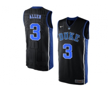 Men's Duke Blue Devils Garyson Allen #3 V Neck College Basketball Elite Jersey - Black