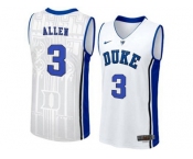 Men's Duke Blue Devils Garyson Allen #3 V Neck College Basketball Elite Jersey - White