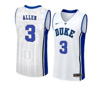 Men's Duke Blue Devils Garyson Allen #3 V Neck College Basketball Elite Jersey - White