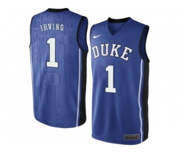 Men's Duke Blue Devils Kyrie Irving #1 V Neck College Basketball Elite Jersey - - Royal Blue