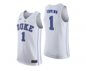 Men's Kyrie Irving 1 Duke Blue Devils Hyper Elite Authentic Performance Basketball Jersey - White