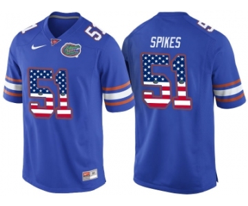 2016 US Flag Fashion Florida Gators Brandon Spikes #51 College Football Jersey - Royal Blue