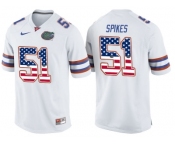 2016 US Flag Fashion Florida Gators Brandon Spikes #51 College Football Jersey - White